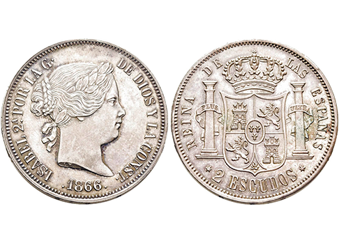 Importante subasta extraordinaria con monedas de Isabel II