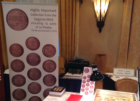 Mesa de Cayón en la feria internacional de Nueva York 2015 anunciando la subasta de 50 reales