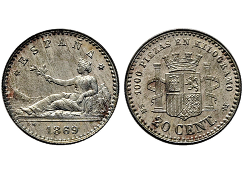 Monedas españolas y extranjeras en Cayón