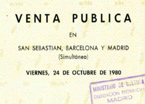 Subasta especial: VII Semana Numismática de San Sebastián. 24/10/1980. Madrid-Barcelona-San Sebastián simultáneo
